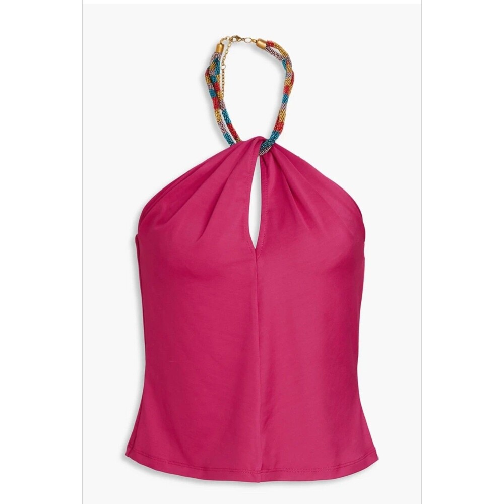 Veronica Beard Akeeva Top Fuchsia Pink Halter 0 EUC $348